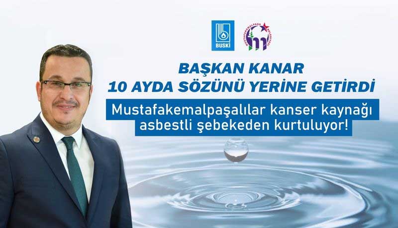 KANSER KAYNAĞI ASBESTE 216 KM’LİK NEŞTER  BAŞKAN KANAR, 10 AYDA SÖZÜNÜ YERİNE GETİRDİ
