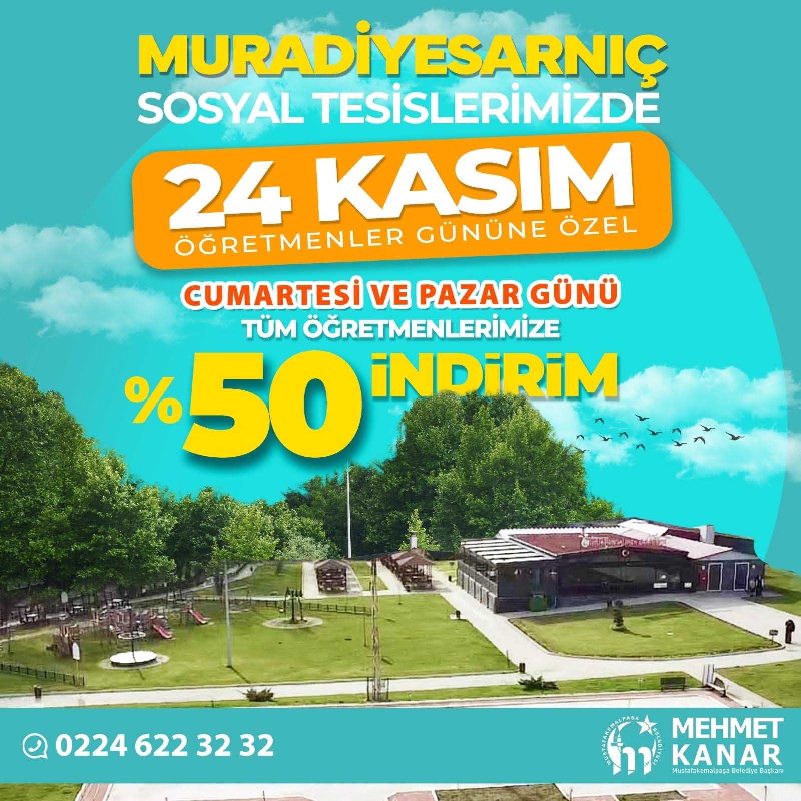 MURADİYESARNIÇ SOSYAL TESİSLERİ'NDEN ÖĞRETMENLERE ÖZEL %50 İNDİRİM