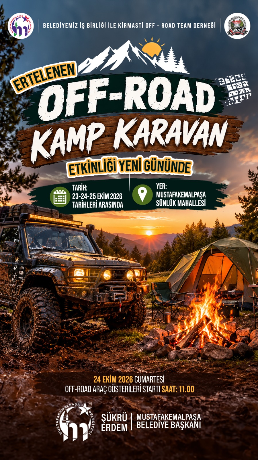 ERTELENEN OFF-ROAD KAMP KARAVAN ETKİNLİĞİ YENİ GÜNÜNDE.. 