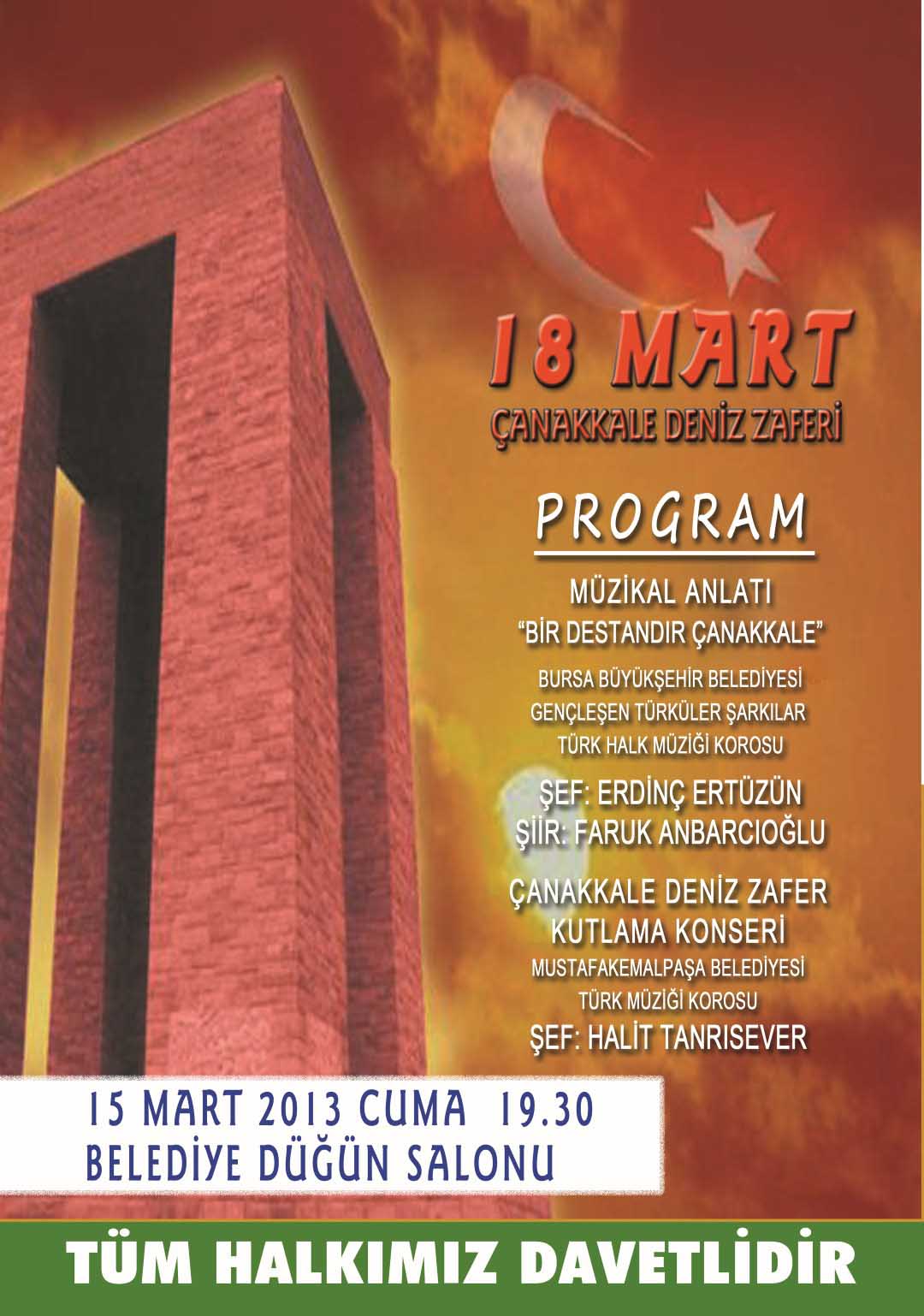 Belediye’den ‘Çanakkale Zaferi Konseri’ 